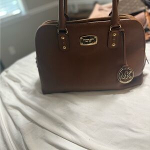 Michael Kors Brown Satchel with Structured Design